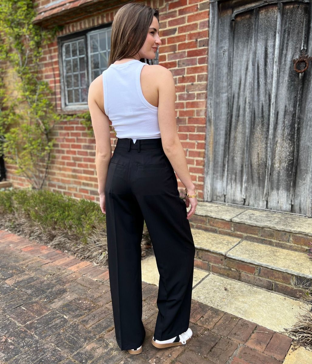 Black Tailored Wide Leg Trousers