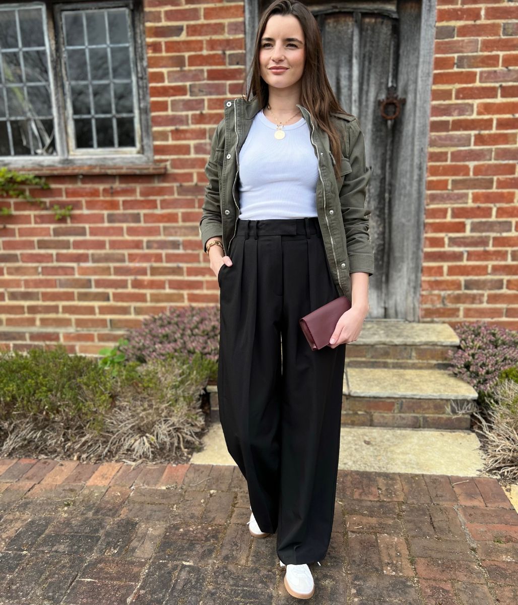 Black Tailored Wide Leg Trousers