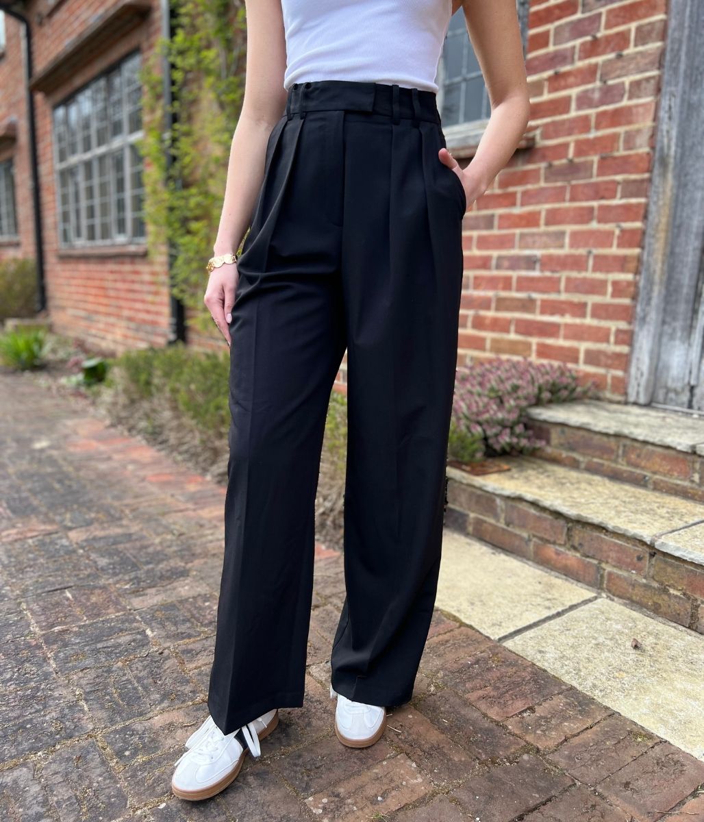 Black Tailored Wide Leg Trousers