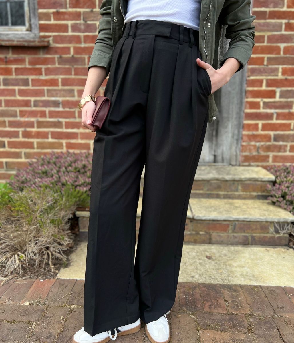 Black Tailored Wide Leg Trousers
