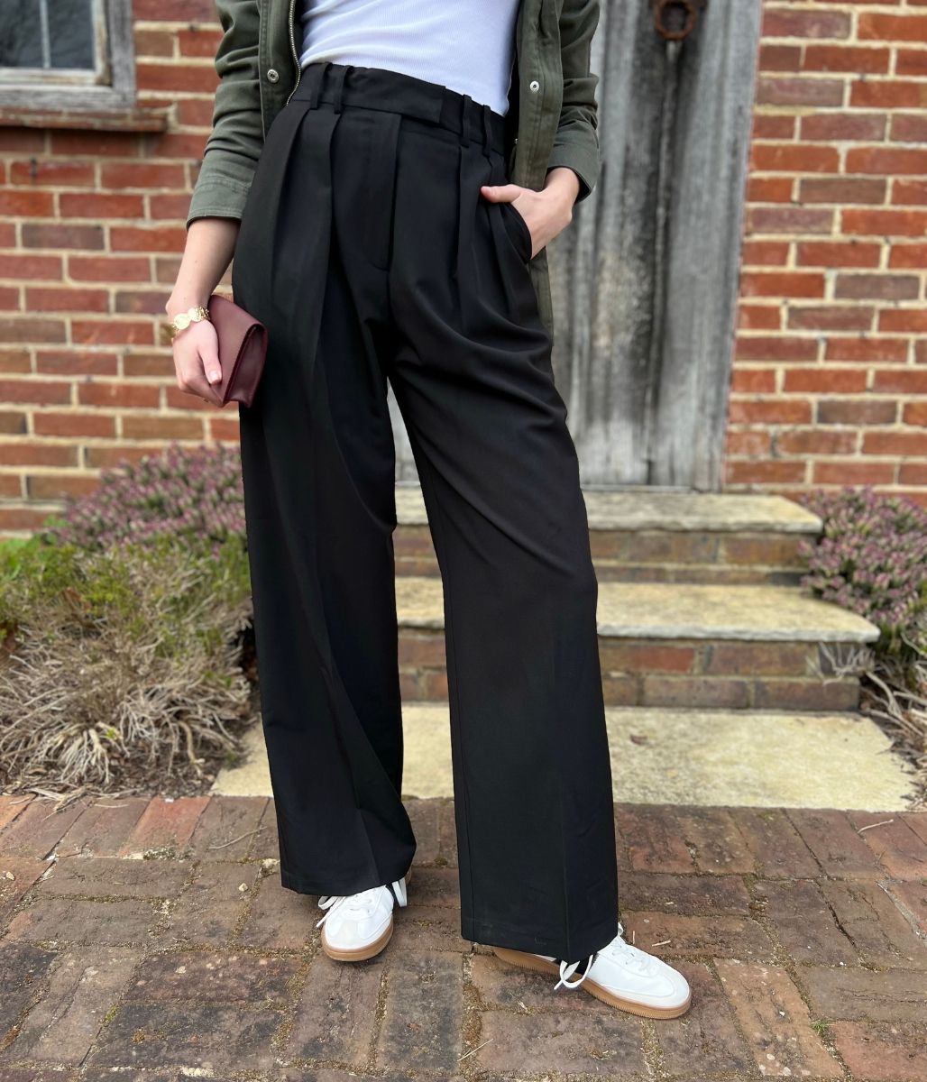 Black Tailored Wide Leg Trousers