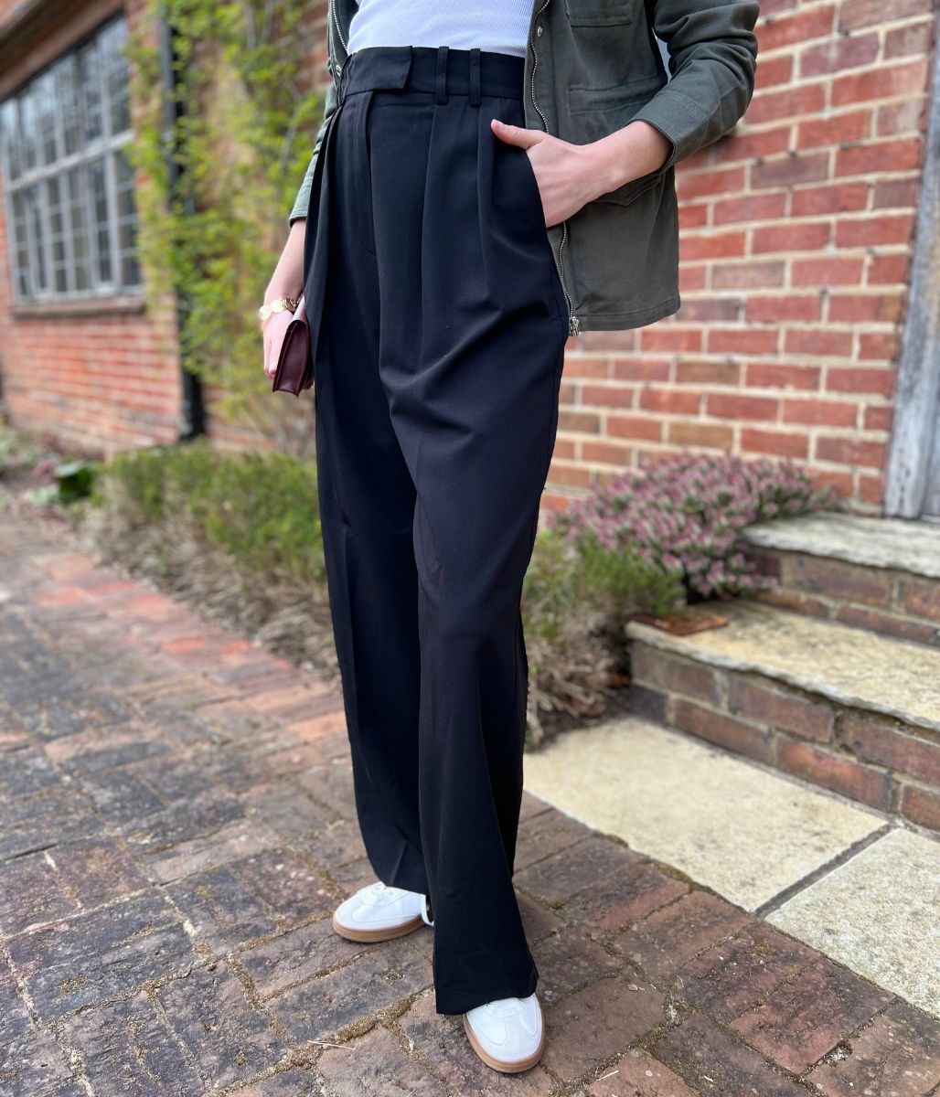 Black Tailored Wide Leg Trousers