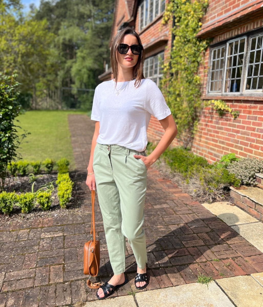 Green Pure Cotton Chinos