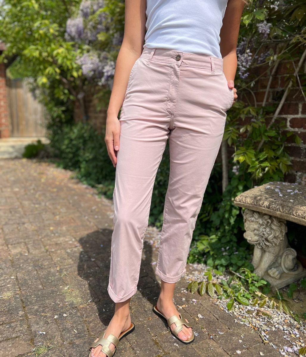 Pink Cotton Rich Slim Fit Chino Trousers