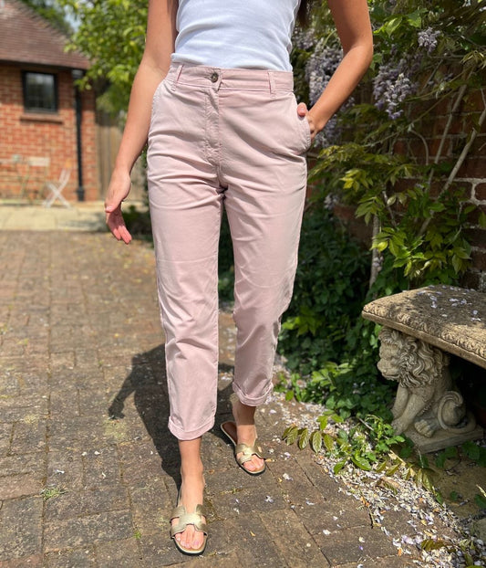 Pink Cotton Rich Slim Fit Chino Trousers