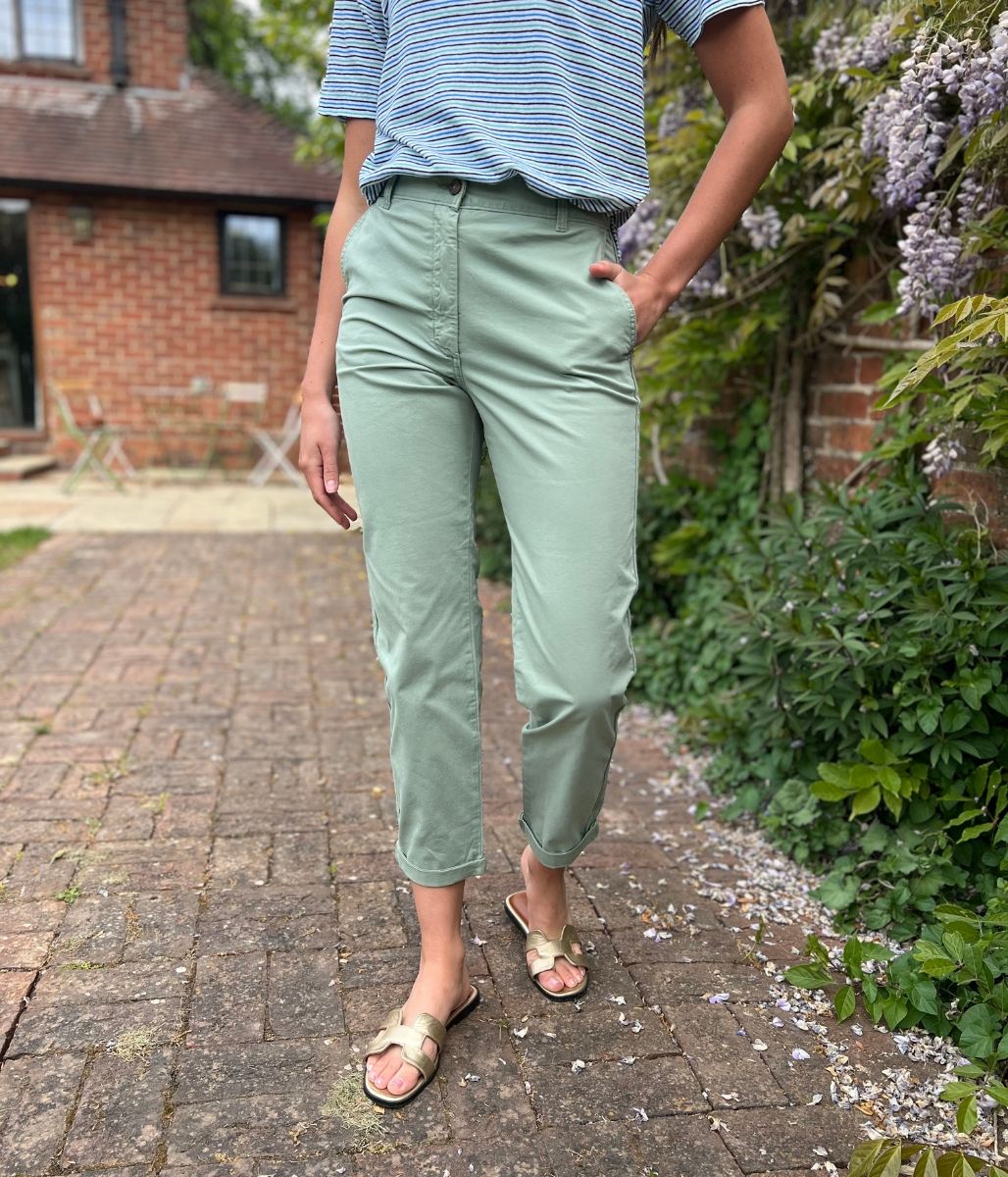 Khaki Cotton Rich Slim Fit Chino Trousers