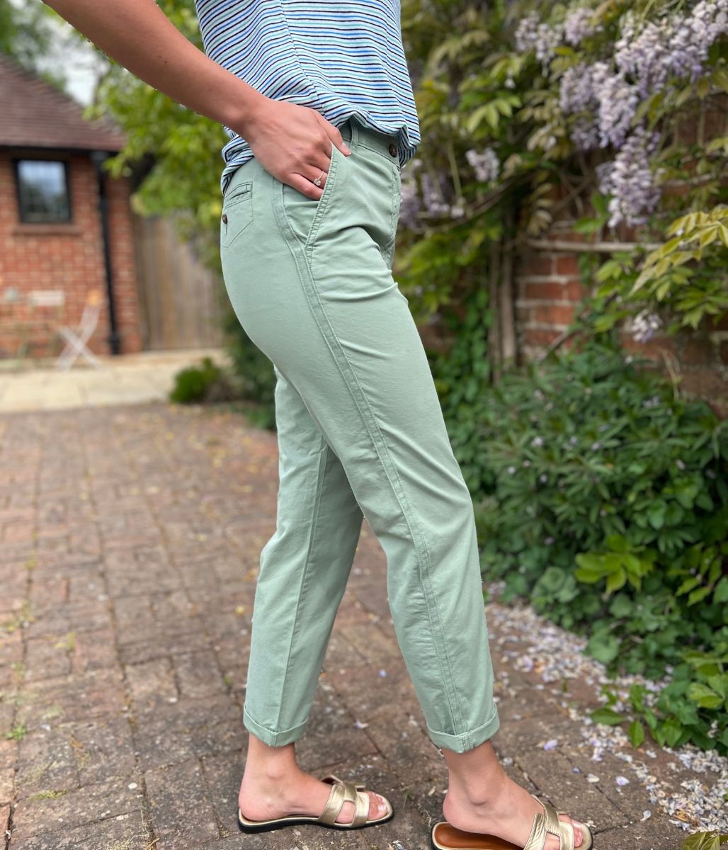 Khaki Cotton Rich Slim Fit Chino Trousers