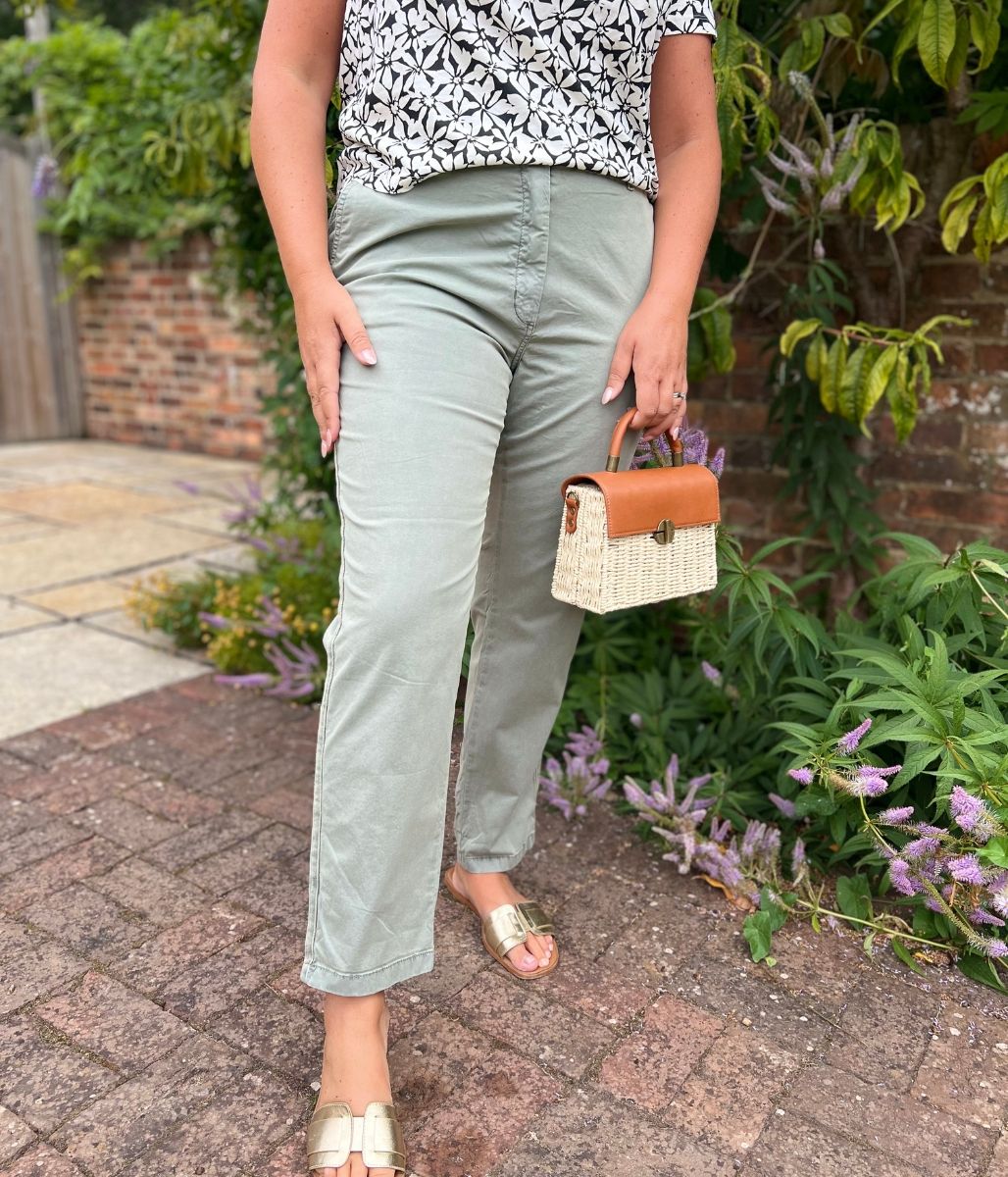 Khaki Cotton Rich Slim Fit Chino Trousers