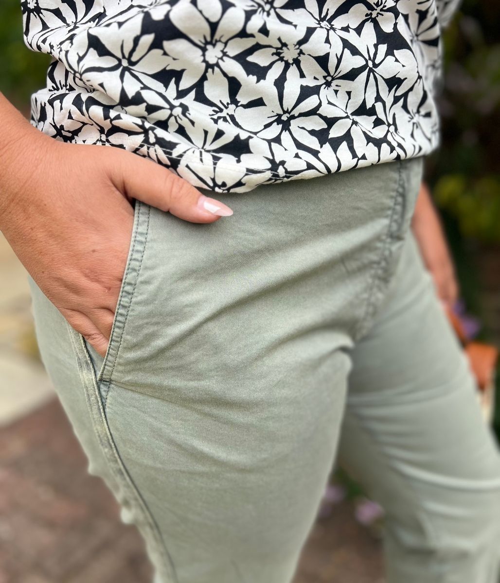 Khaki Cotton Rich Slim Fit Chino Trousers