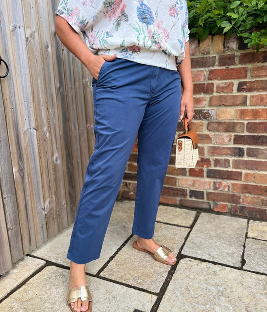 Navy Cotton Rich Slim Fit Chino Trousers