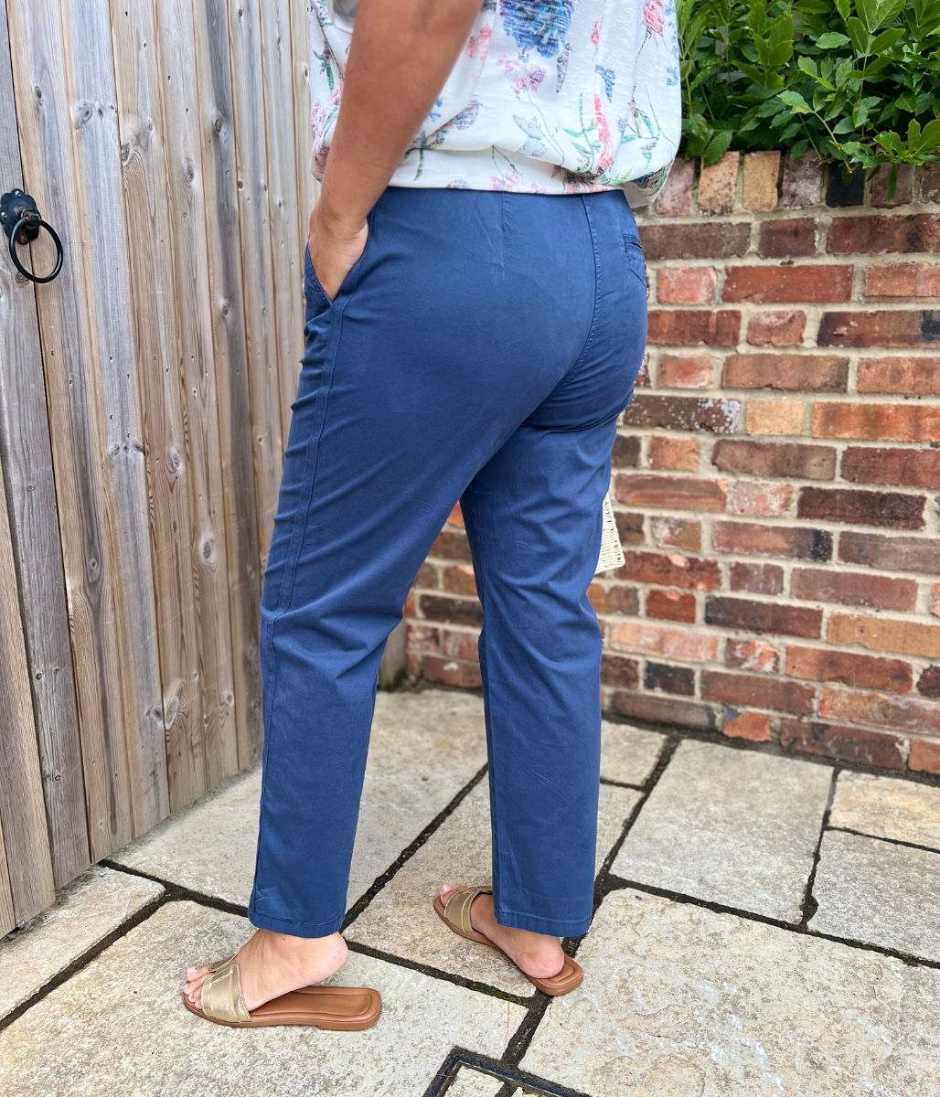 Navy Cotton Rich Slim Fit Chino Trousers