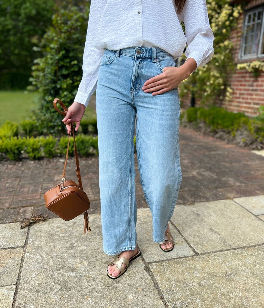 Light Blue Slouchy Wide Leg Jeans