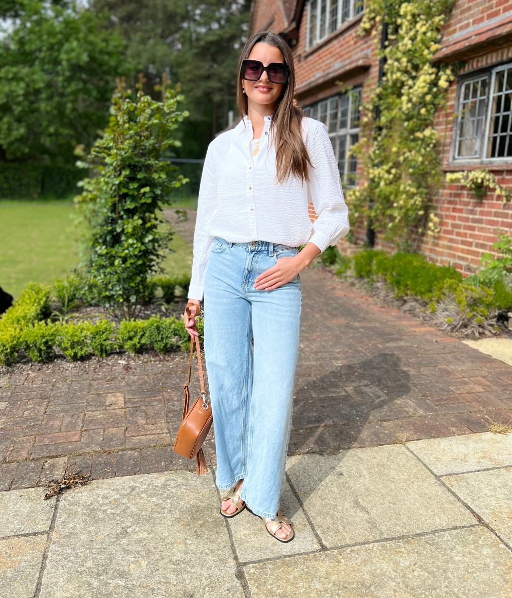 Light Blue Slouchy Wide Leg Jeans