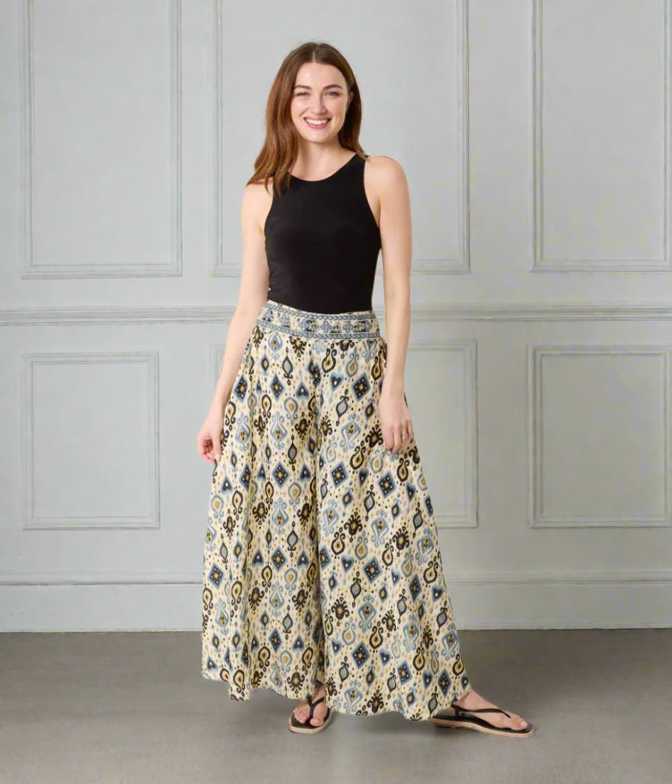 Embellished Wide Leg Trousers