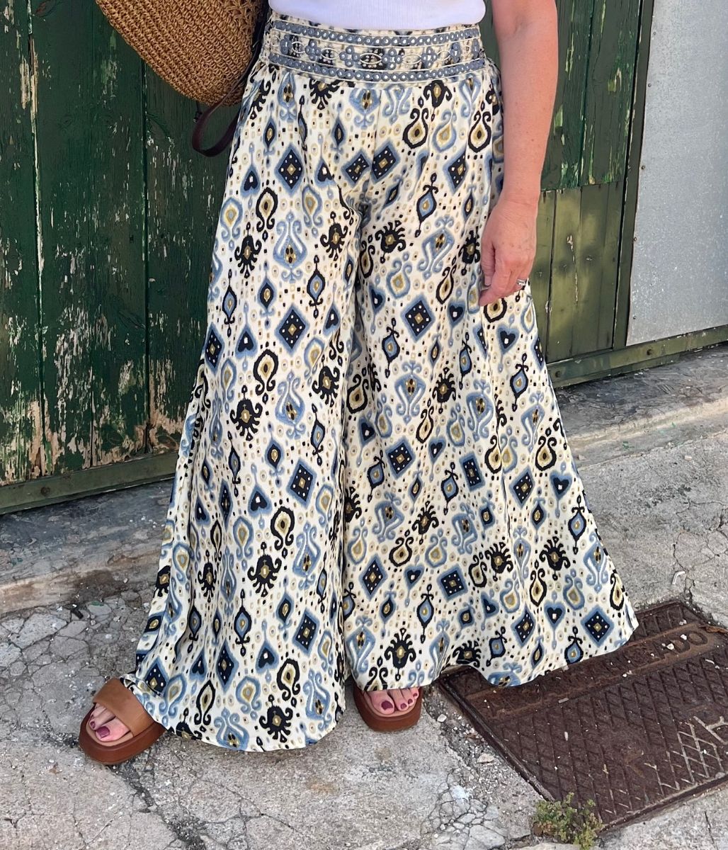 Embellished Wide Leg Trousers