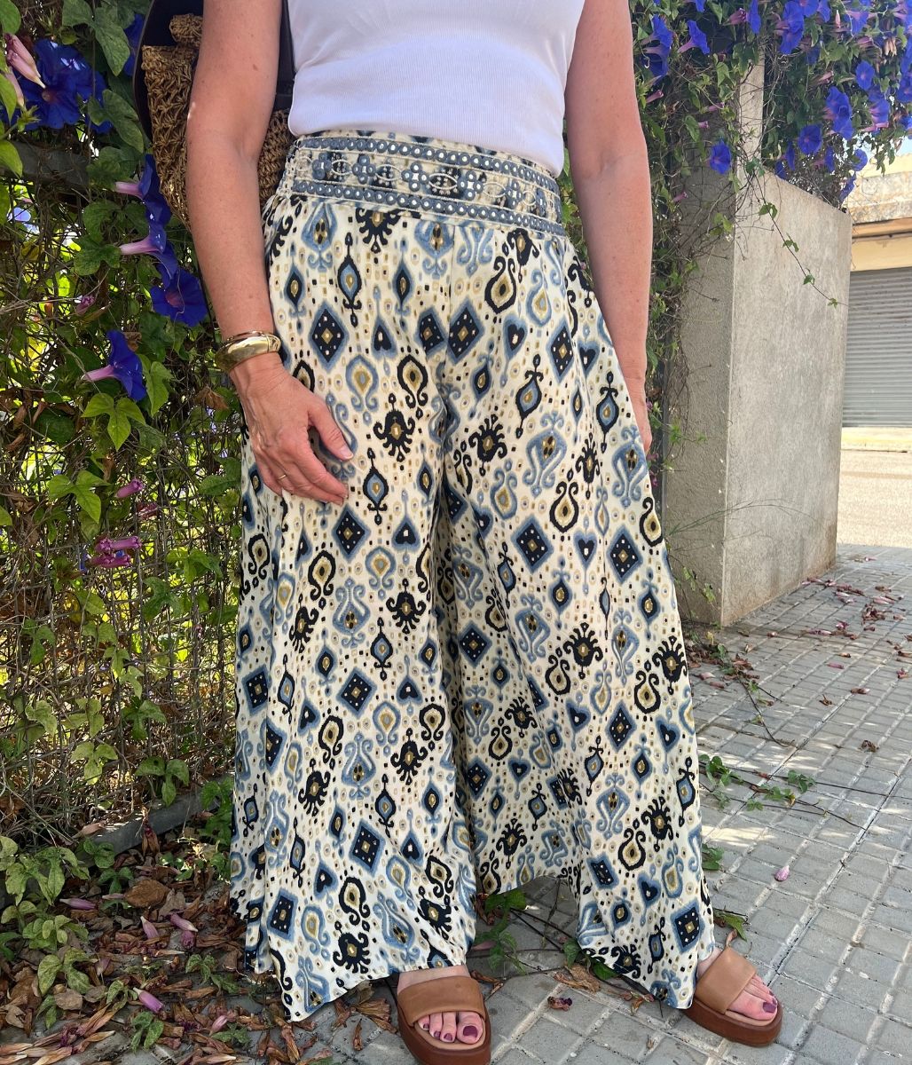 Embellished Wide Leg Trousers