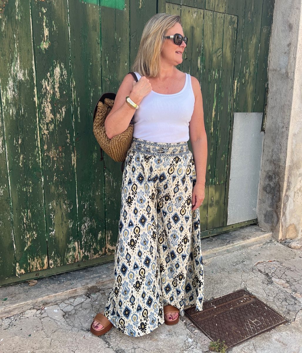 Embellished Wide Leg Trousers