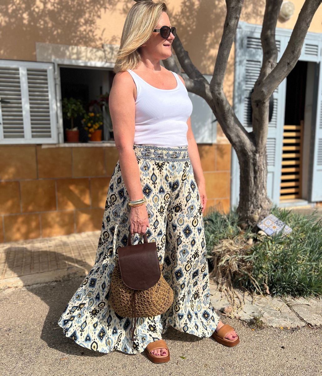 Embellished Wide Leg Trousers