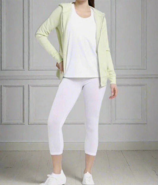 White Capri Stretch Leggings