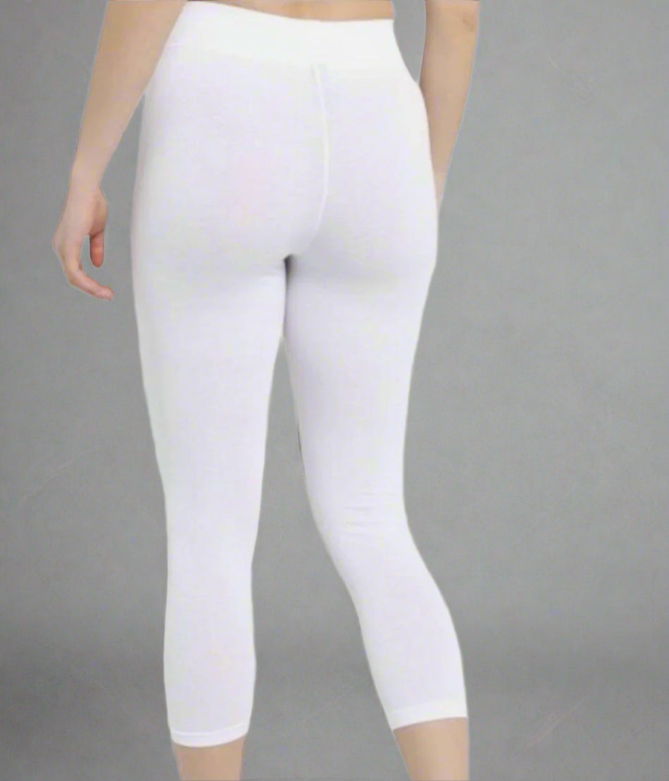 White Capri Stretch Leggings