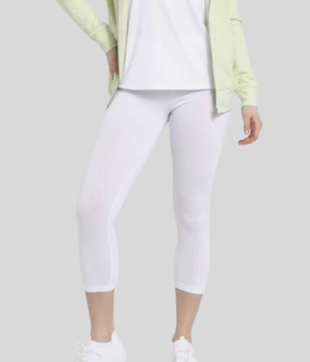 White Capri Stretch Leggings