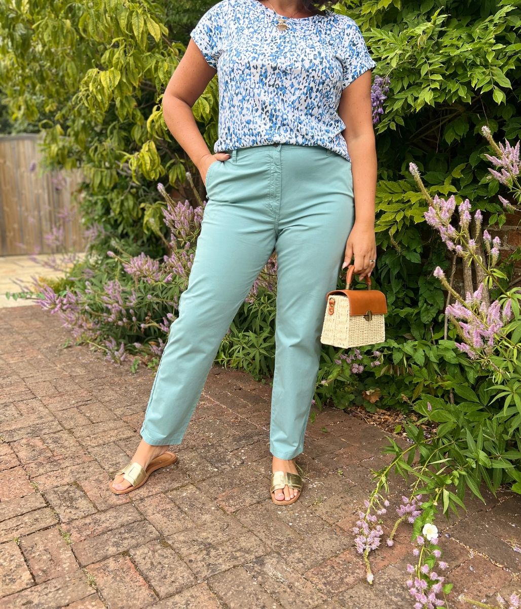 Aqua Cotton Rich Slim Fit Chino Trousers