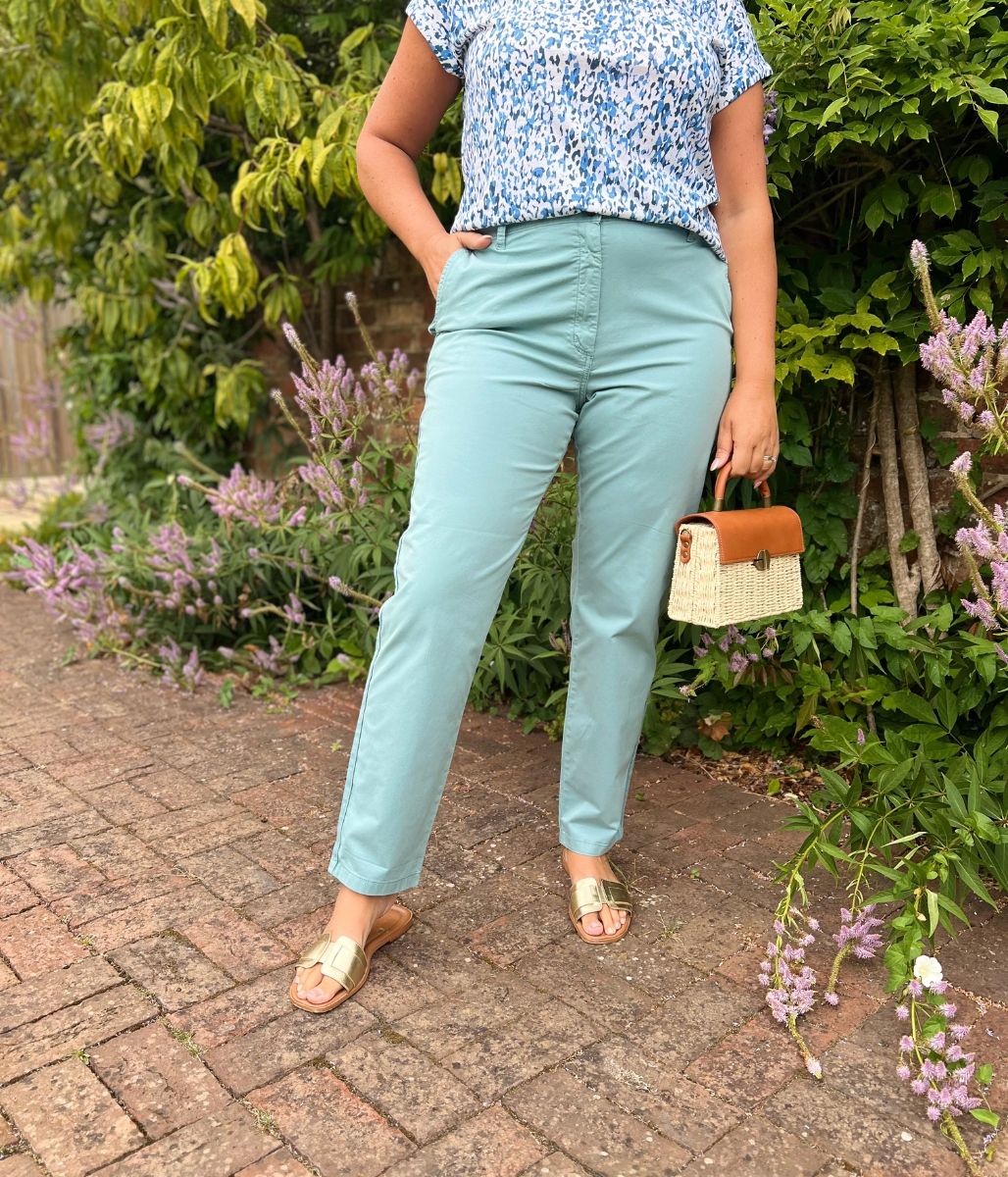 Aqua Cotton Rich Slim Fit Chino Trousers