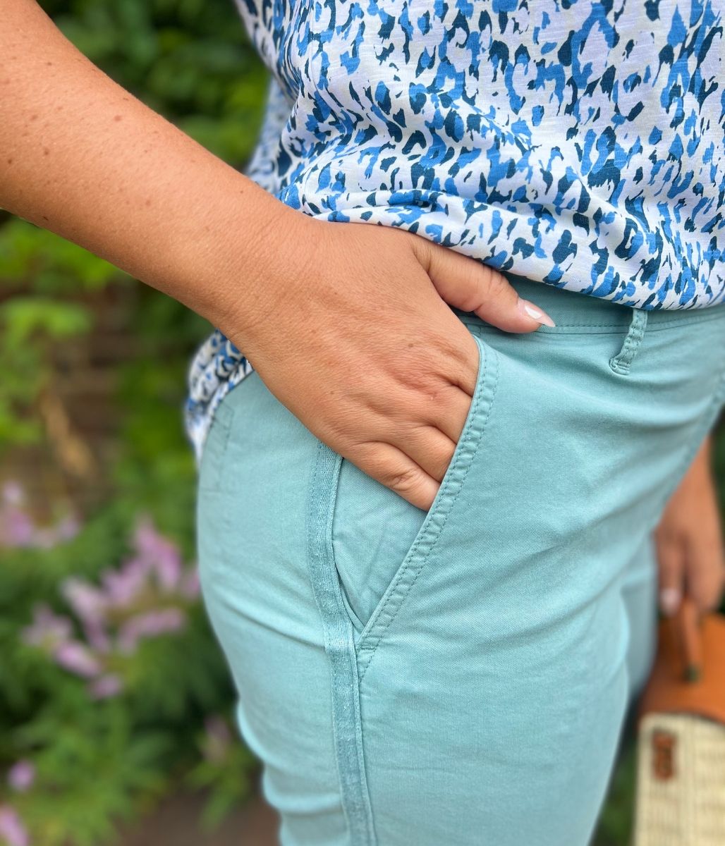Aqua Cotton Rich Slim Fit Chino Trousers