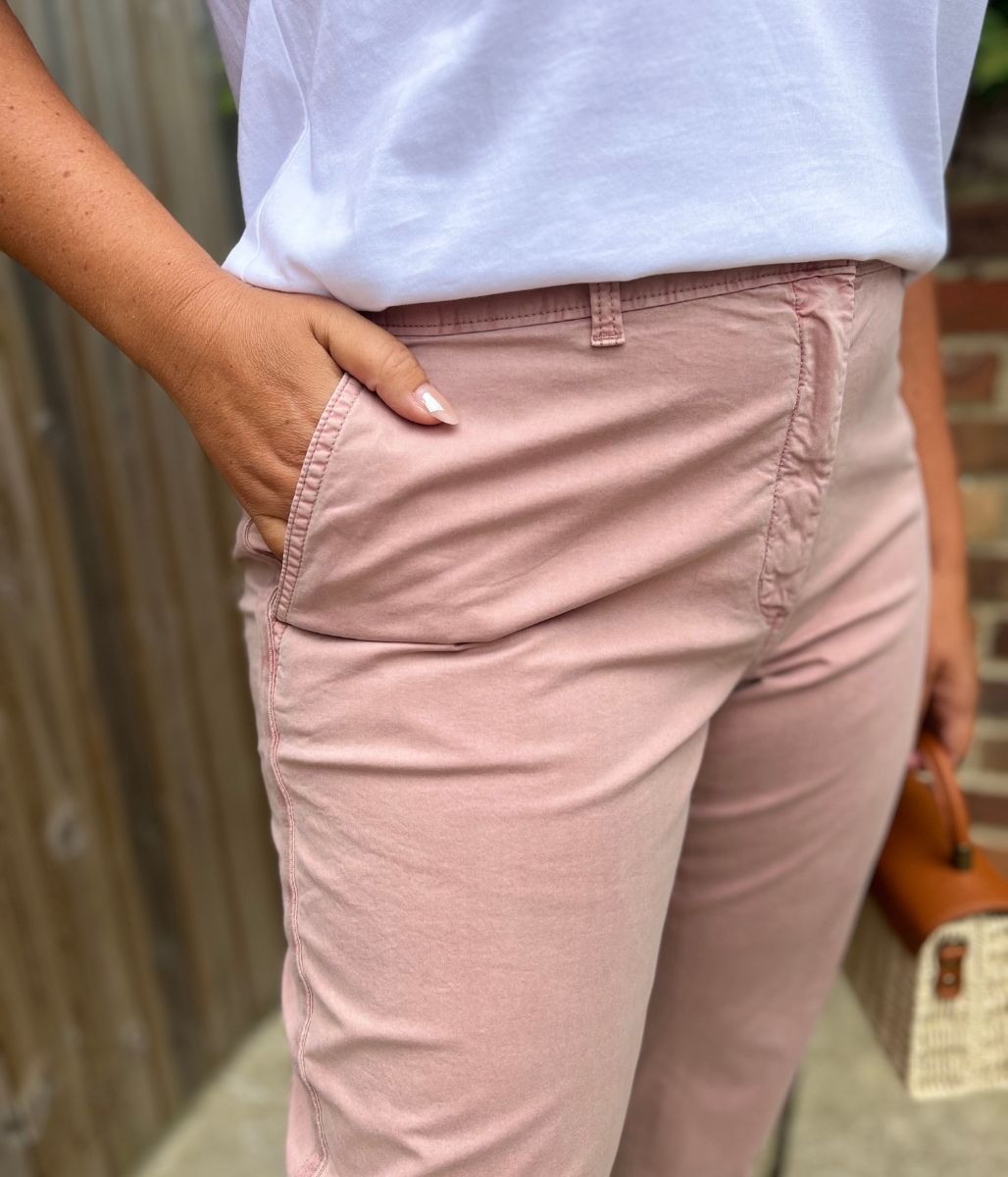 Dusky Pink Cotton Rich Slim Fit Chino Trousers