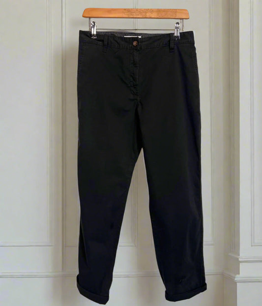 Black Cotton Rich Slim Fit Chino Trousers