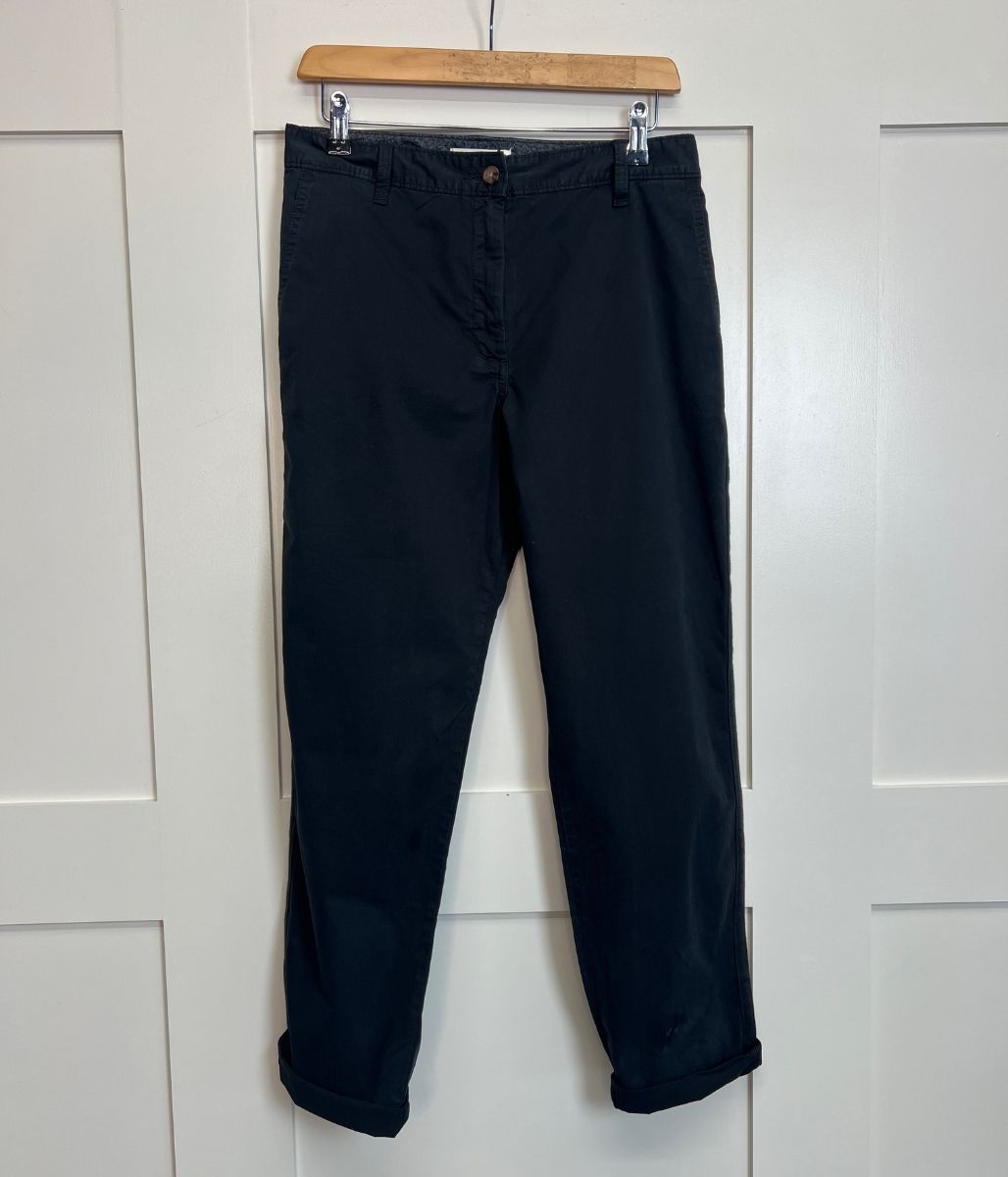 Black Cotton Rich Slim Fit Chino Trousers
