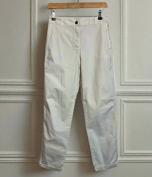 Cream Cotton Rich Slim Fit Chino Trousers