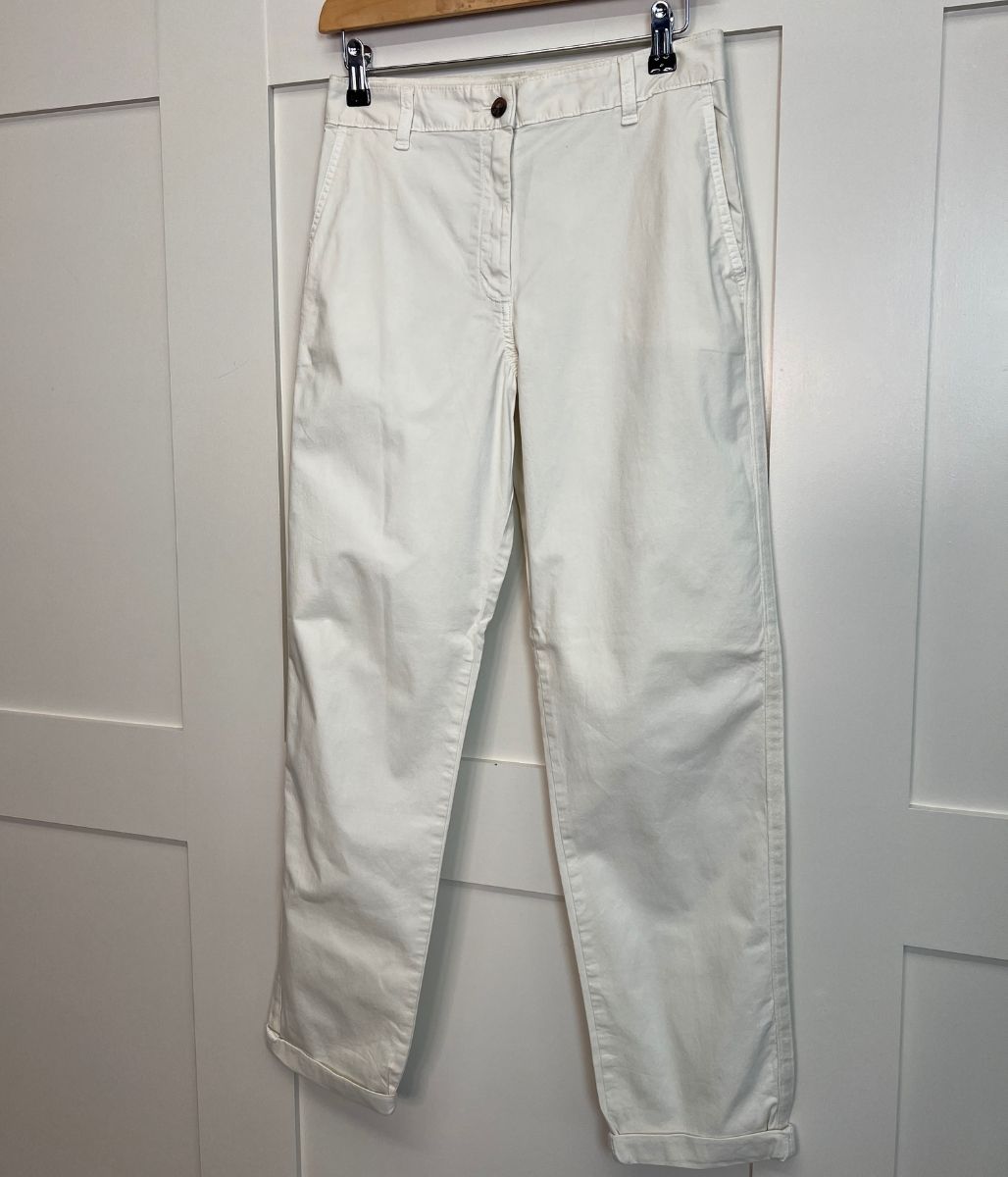 Cream Cotton Rich Slim Fit Chino Trousers