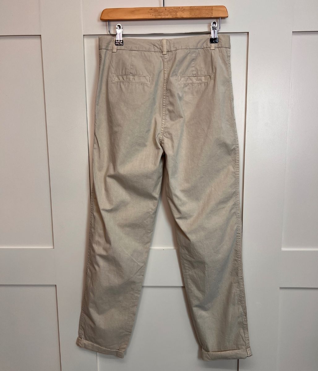 Ecru Cotton Rich Slim Fit Chino Trousers