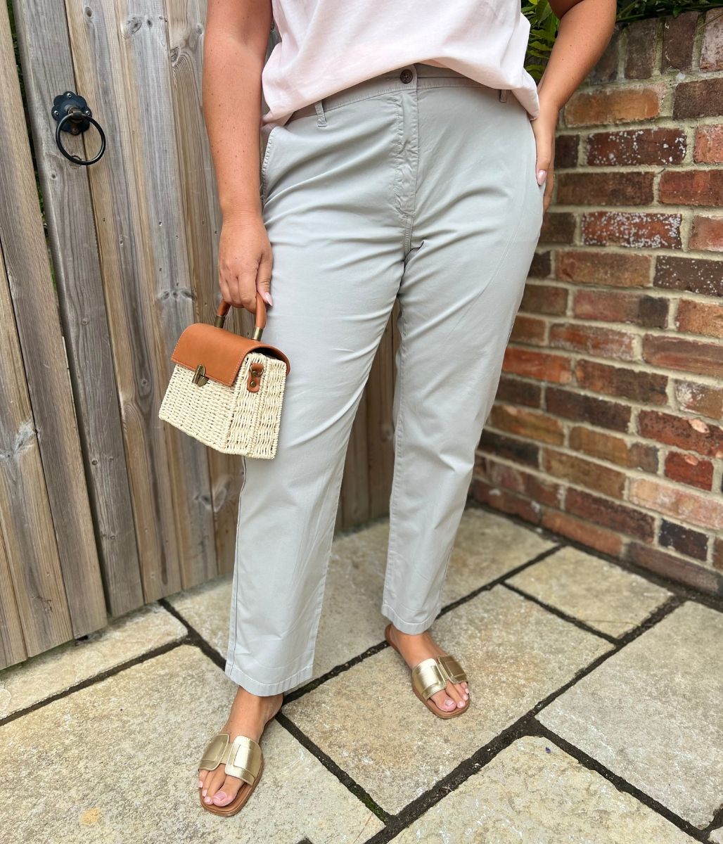 Grey Cotton Rich Slim Fit Chino Trousers