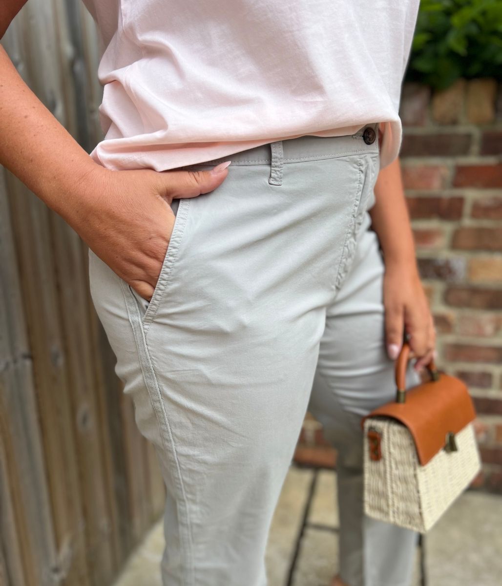 Grey Cotton Rich Slim Fit Chino Trousers