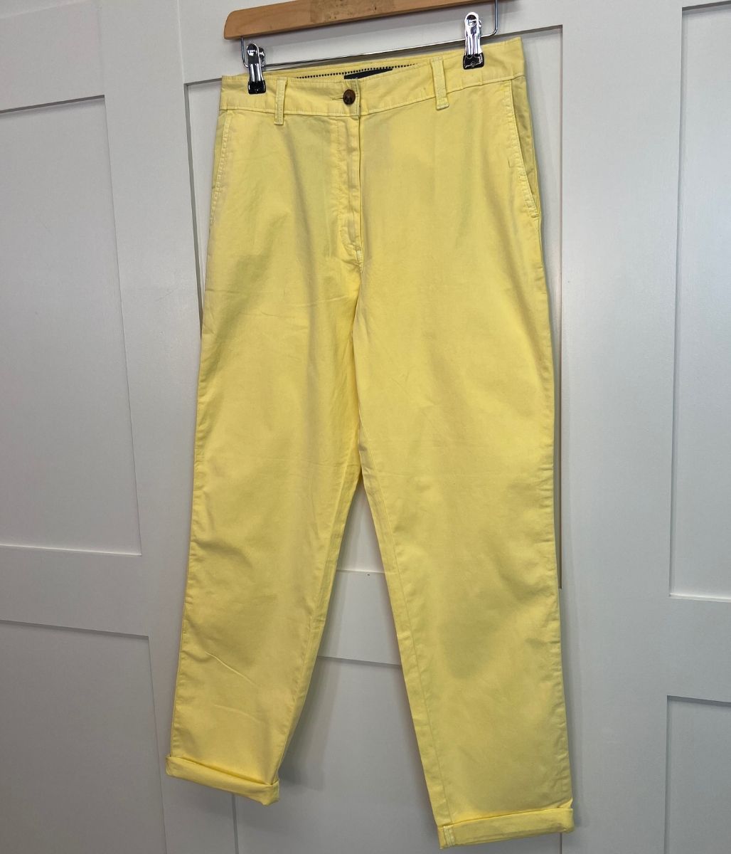 Yellow Cotton Rich Slim Fit Chino Trousers