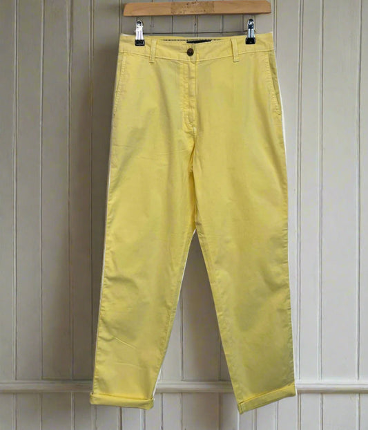 Yellow Cotton Rich Slim Fit Chino Trousers
