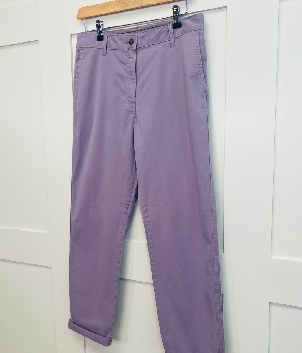 Purple Cotton Rich Slim Fit Chino Trousers