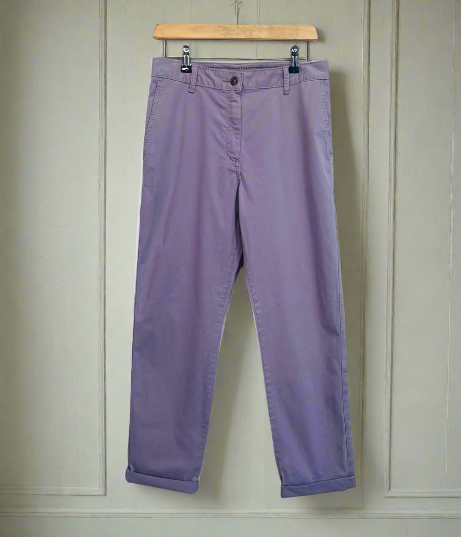 Purple Cotton Rich Slim Fit Chino Trousers