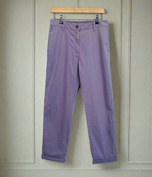 Purple Cotton Rich Slim Fit Chino Trousers