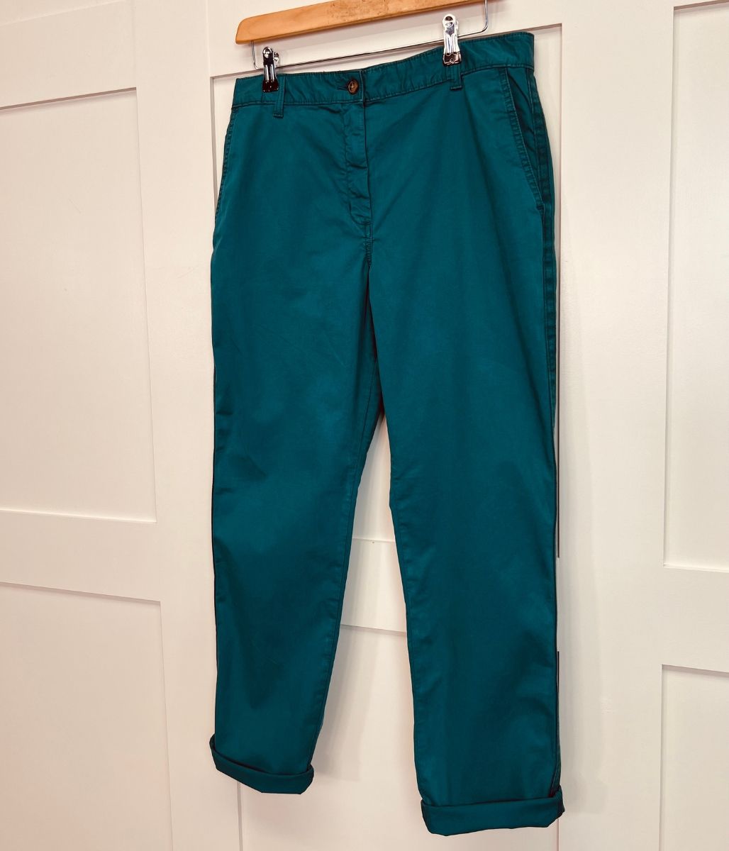 Teal Cotton Rich Slim Fit Chino Trousers