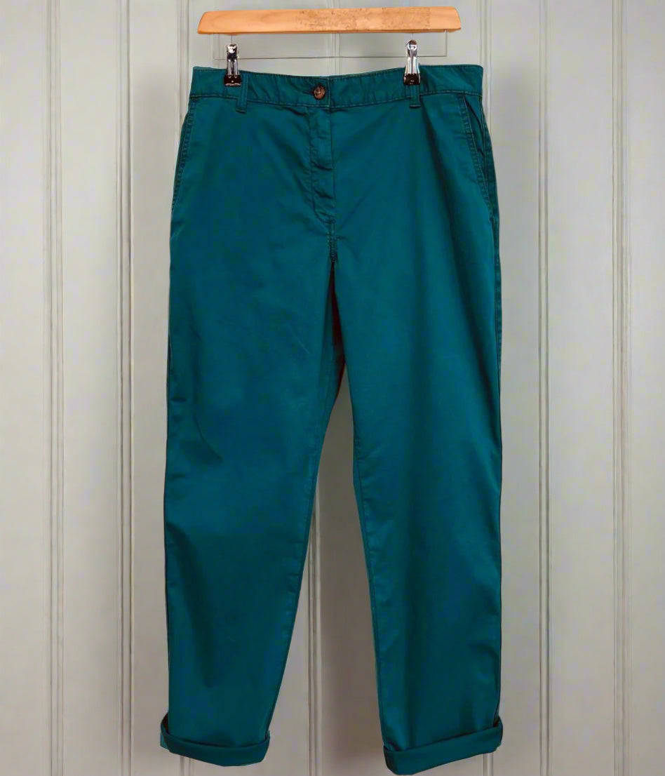 Teal Cotton Rich Slim Fit Chino Trousers