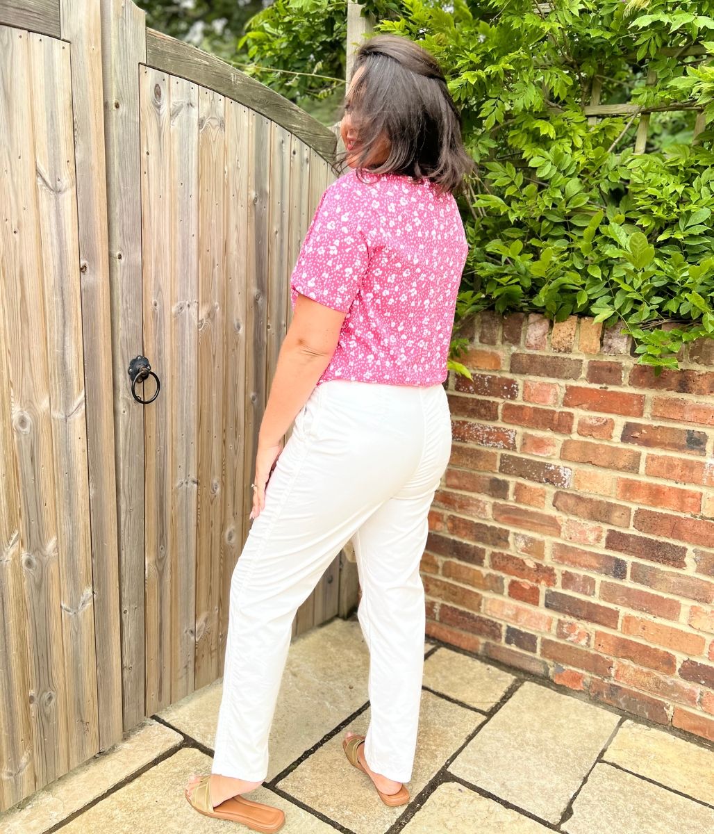 White Cotton Rich Slim Fit Chino Trousers