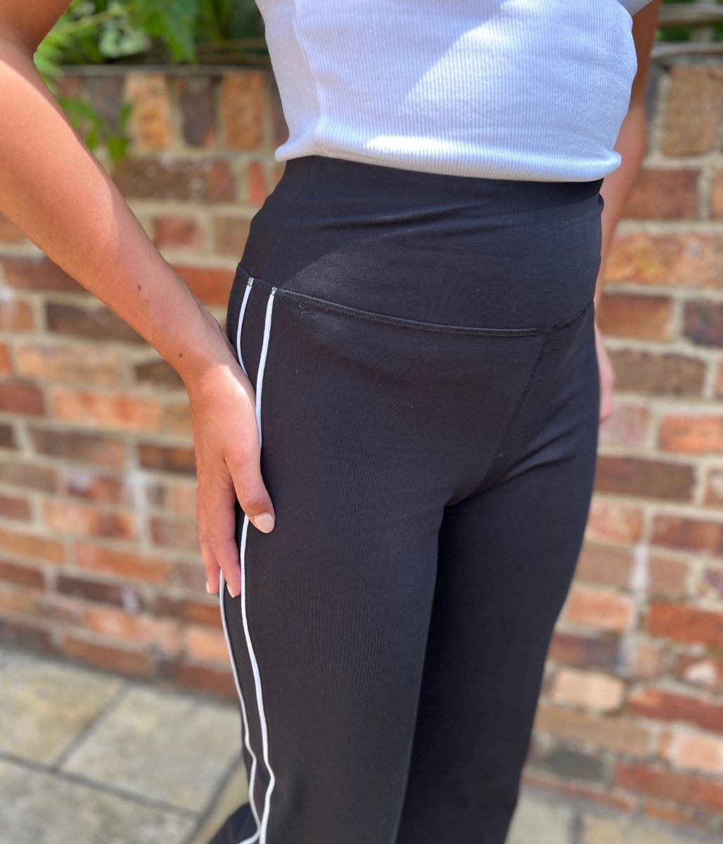 Black Cotton Rich Side Stripe Joggers