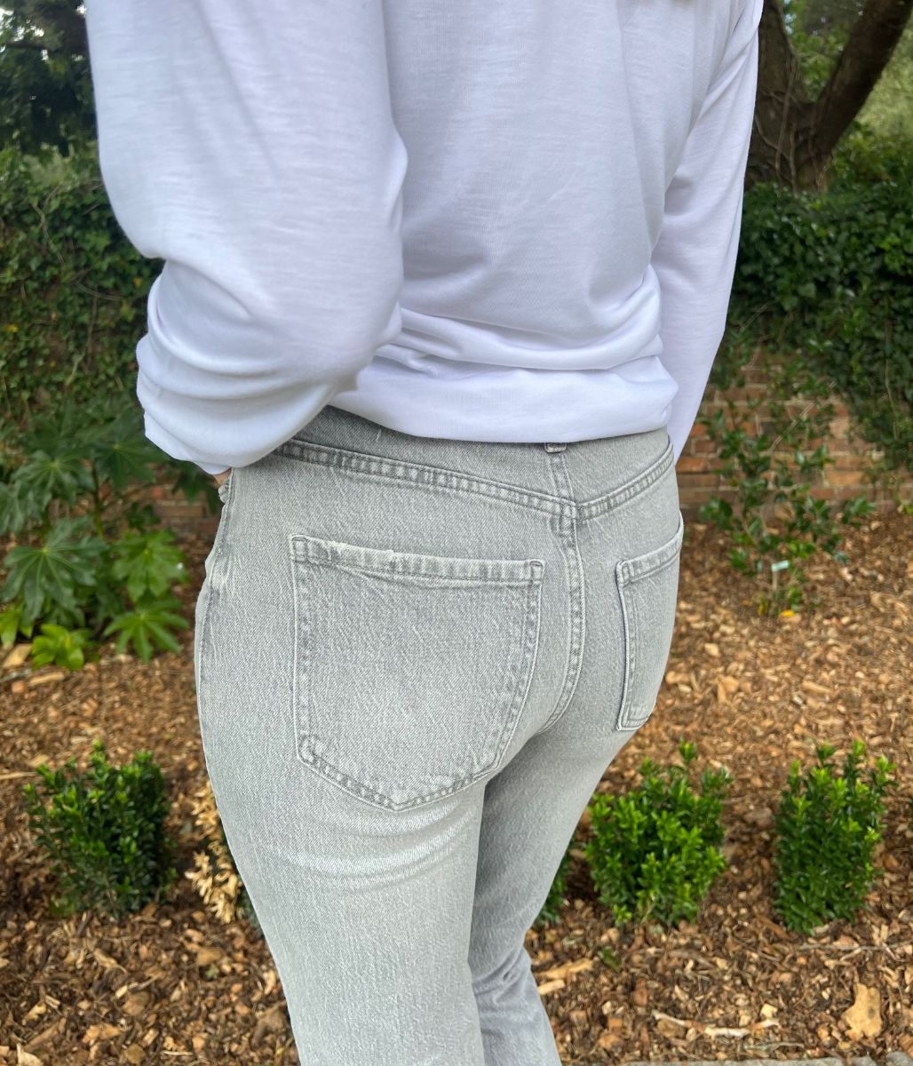 Light Grey Tori Slim Fit Mom Jeans