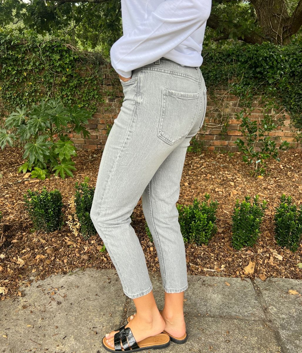 Light Grey Tori Slim Fit Mom Jeans