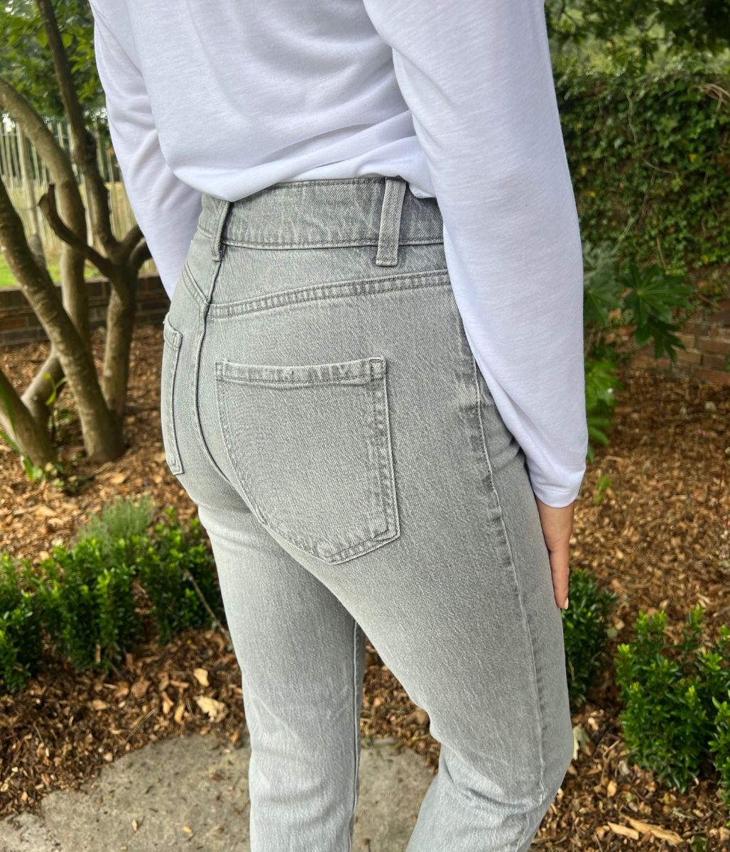 Light Grey Tori Slim Fit Mom Jeans