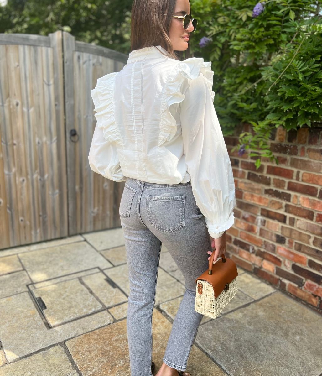 Light Grey Hannah Straight Leg Ankle Grazer Jeans