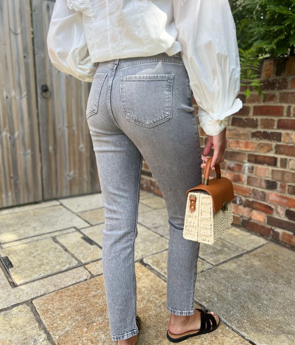 Light Grey Hannah Straight Leg Ankle Grazer Jeans